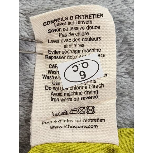 NEW Ethos Paris Tornado Long Sleeve Top Size M Green Scoop Neck Organic Cotton - Picture 7 of 10